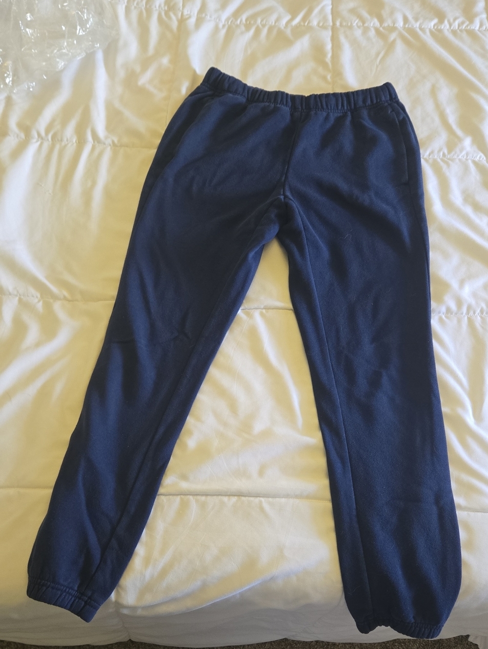 Womens Navy Fleece Jogger Pants - Lightweight Comfort